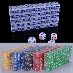 10pcs 14mm Opaque Colorful Poker Chips dice Six Sided Spot Fun Board game Dice Games Party Dice