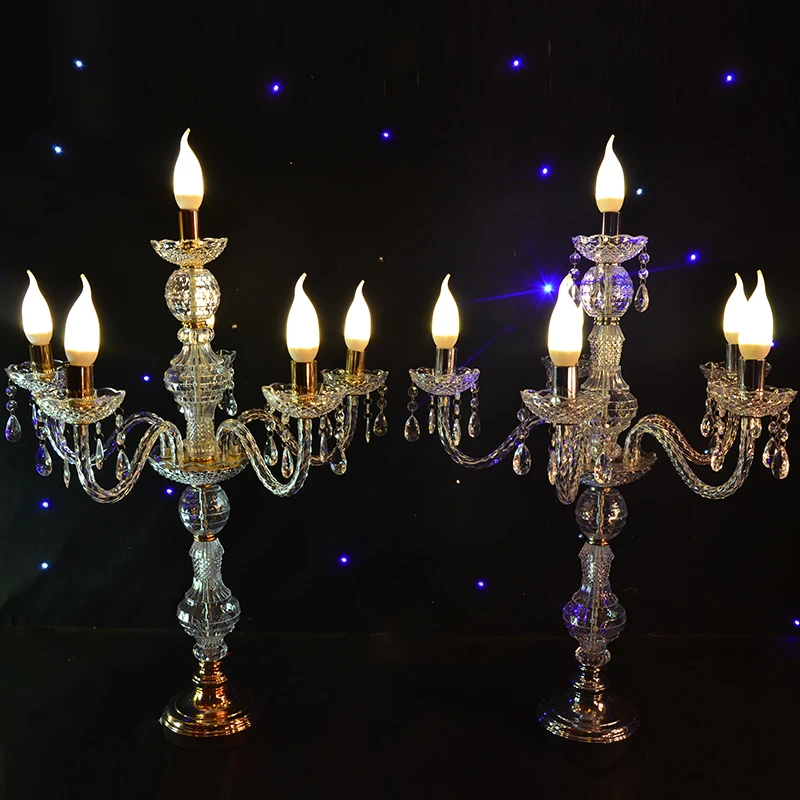 

55CM to 150cm Tall Upscal Table Centerpiece Acrylic Crystal Wedding Candelabras Candle Holder Wedding Aisle Road Leads Props