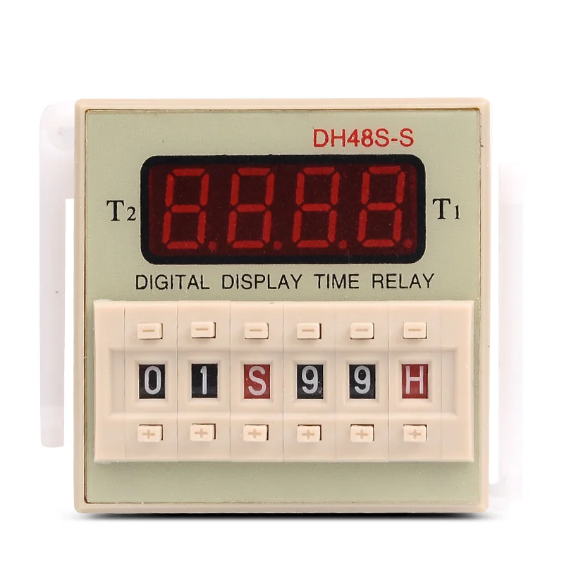 DH48S-S Repeat ON & OFF Cycle Timer Delay SPDT Control Digital Time Relay 8Pins with Socket Base DH48S AC 220V 110V DC 24V 12V