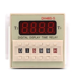 DH48S-S Repeat ON & OFF Cycle Timer Delay SPDT Control Digital Time Relay 8Pins with Socket Base DH48S AC 220V 110V DC 24V 12V