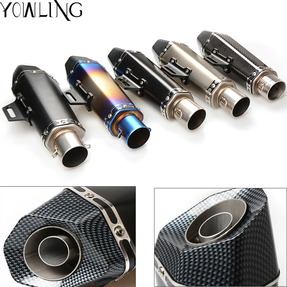 

51mm Motorcycle Muffler Carbon Fibre Moto Exhaust pipe CBR125 CBR250 CBR400 CBR600 CBR900 CBR1000 CB CB600 MSX 125 MSX125SF