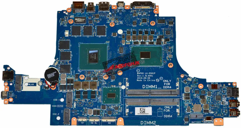 

Original FOR Dell FOR Alienware 13 R3 Laptop Motherboard w/ i7-6700HQ 2.6Ghz CPU KRXJP 0KRXJP CN-0KPXJP LA-D581P fully tested