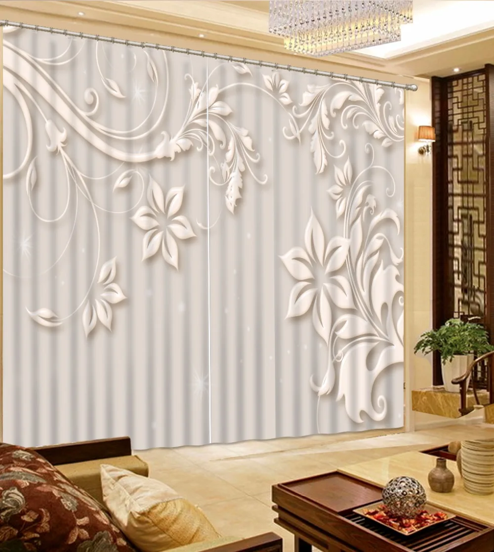 

Luxury European Modern flower curtain