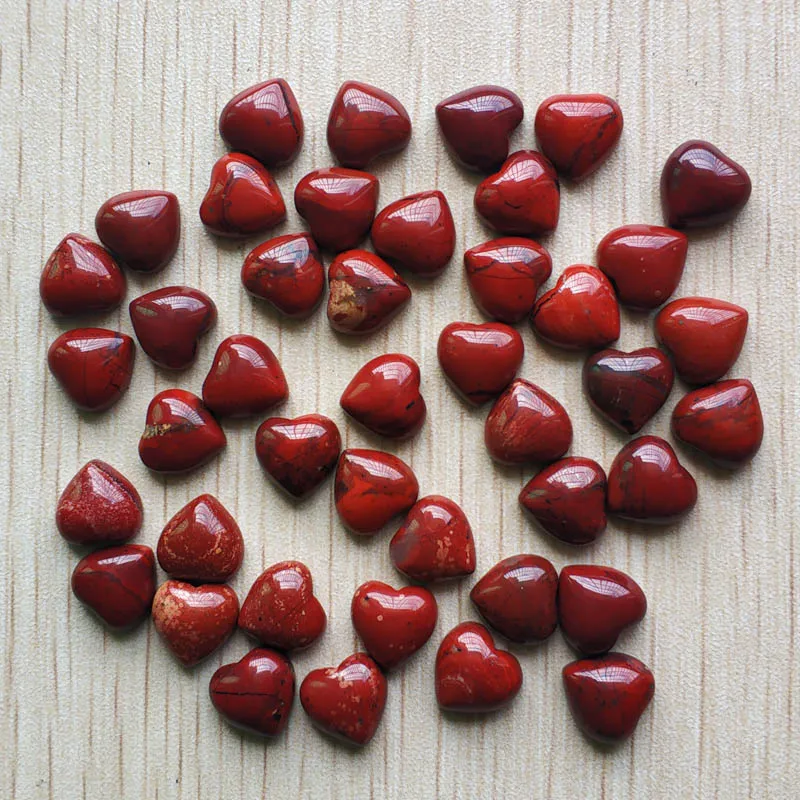 

Wholesale 50pcs/lot Fashion good quality natural red stone heart shape cab cabochons beads for jewelry making 10mm free shipping