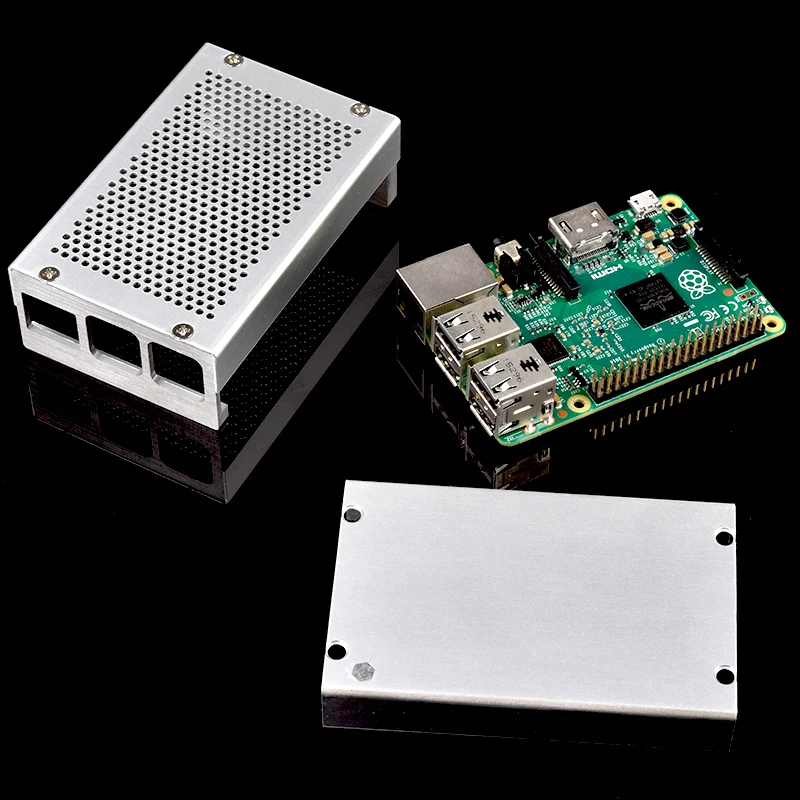 Raspberry Pi 3 Aluminum Case Silver Case Metal Enclosure for RPI 3 Model B Compatible with Raspberry Pi 3 Model B+