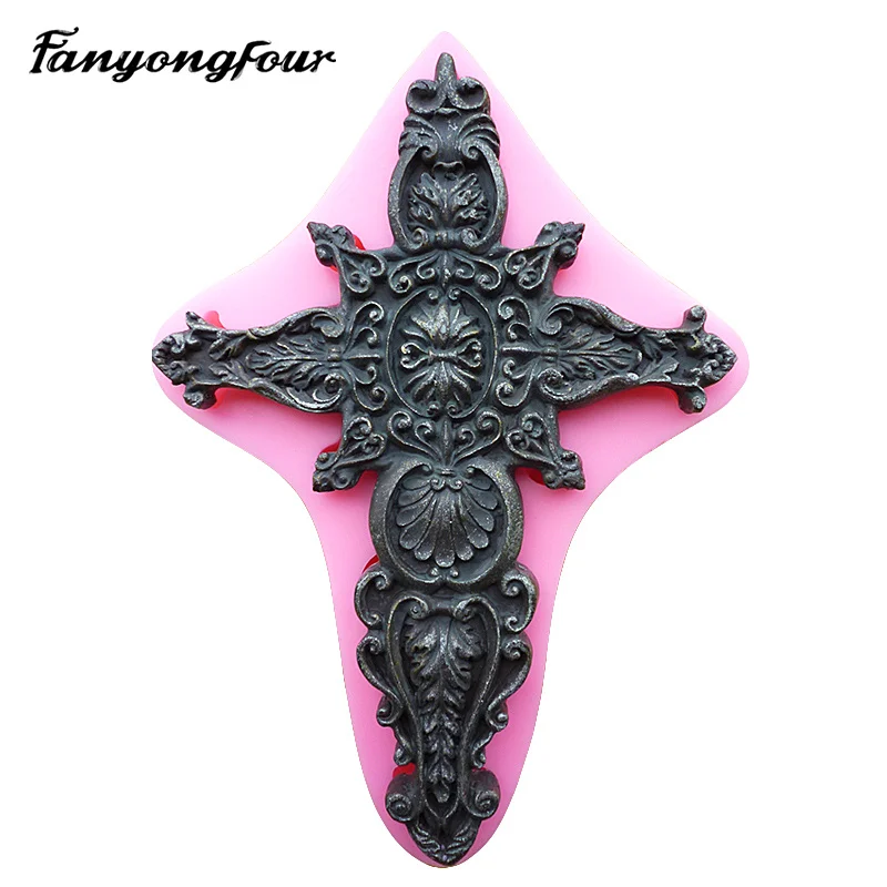 Roman pattern cross silicone mold handmade DIY flipped aromatherapy candle resin gypsum concrete crystal drop glue mold