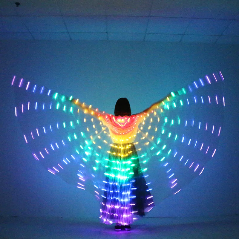 Stage Performance Props LED Wings Women Dance Accessory DJ LED Dance Wings Light Up Wing LED Dance Wings 5 Colors Without Stick