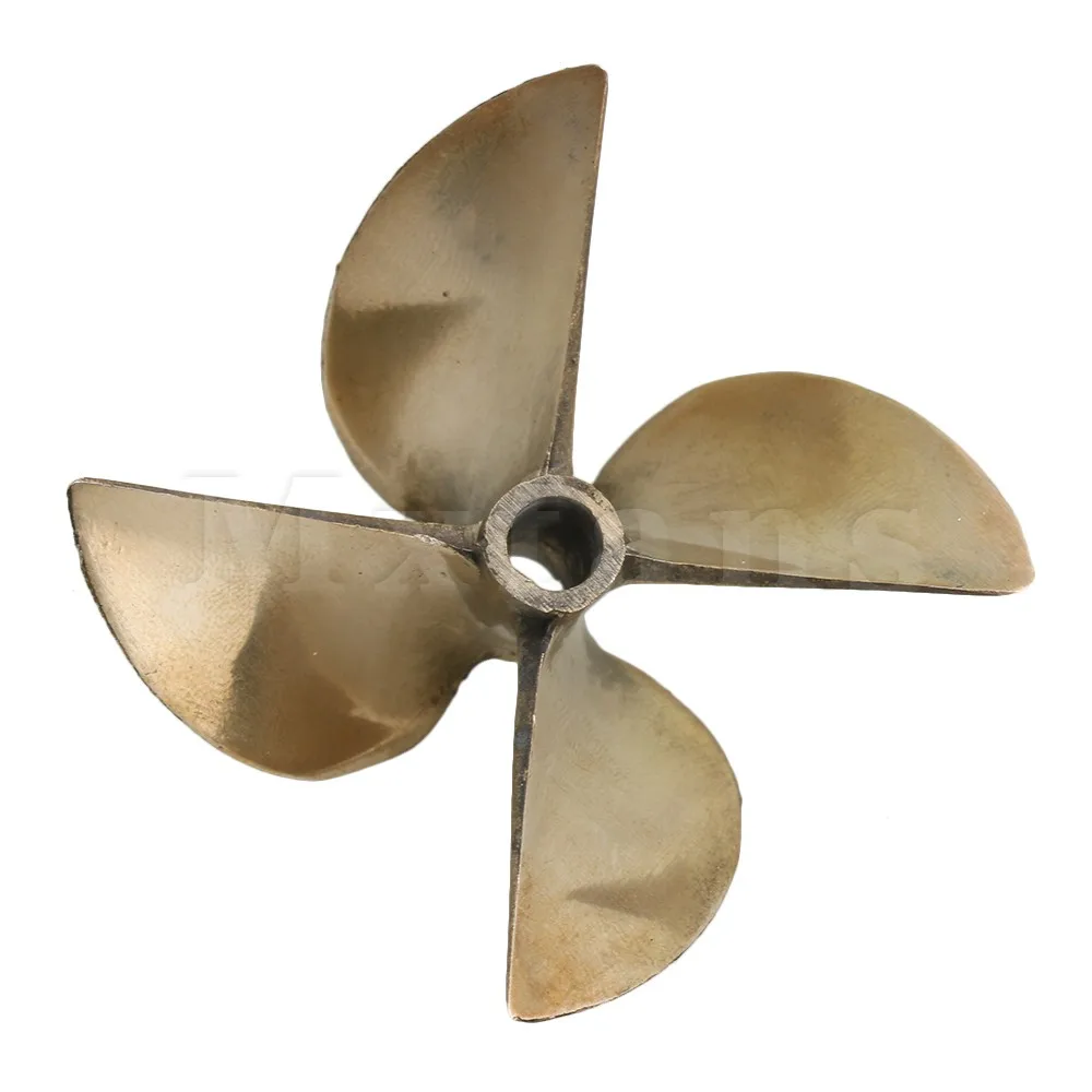 Mxfans RC Boat Parts 4 Blade Aluminum Alloy Prop Propeller Out Diameter 67mm P1.7 with Shaft Center Aperture Dia 6.35mm(1/4\