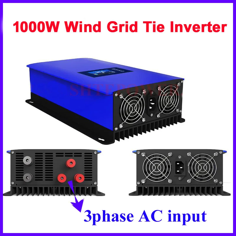 New inverter dump load resistor wifi plug 1000w 3 phase ac 45-60V input 220V 230V 240V output Wind Gird tie inverter system 1KW