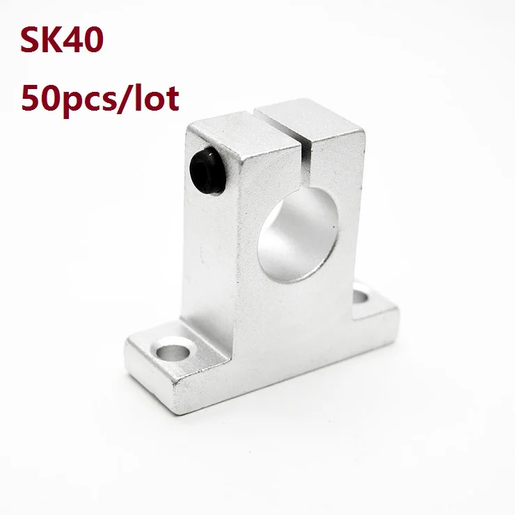 

50pcs/lot SK40 40mm shaft Linear guide rail shaft support bearing end bearings CNC router 3D printer parts SH40A