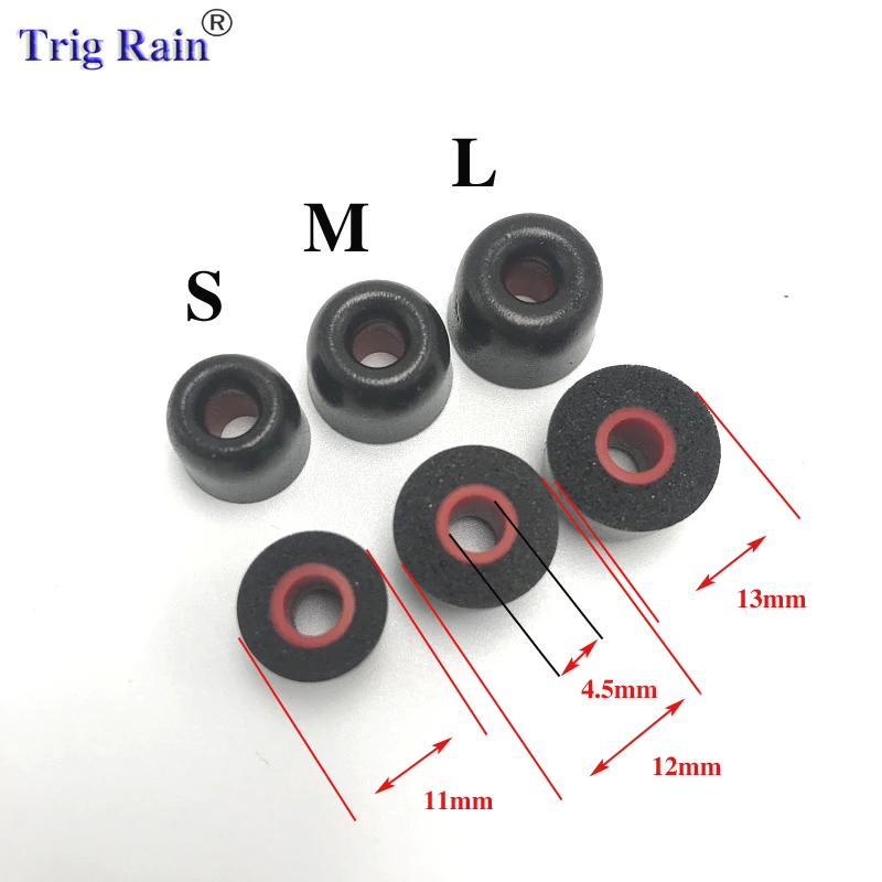 4.5mm Mút đệm Tai Cho Tai Nghe Chụp Tai chất liệu Nhập Khẩu Earcovers Mút Tai ly-Tai Nghe Chụp Tai Tai Nghe Nhét Tai eartips 2 cái/cặp