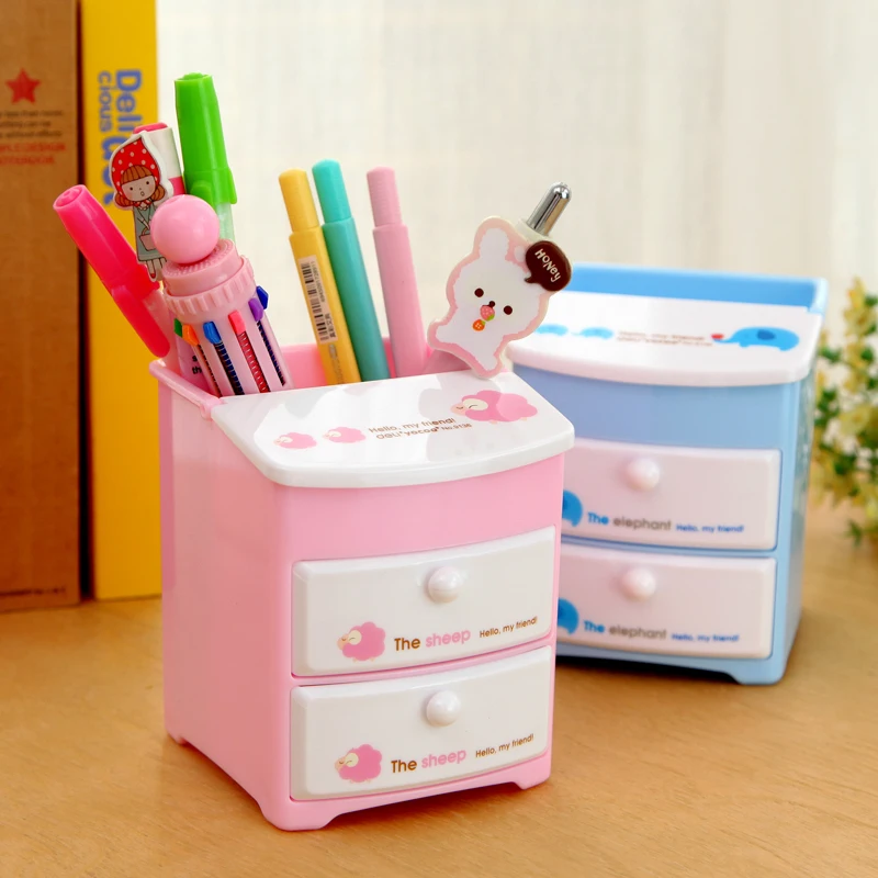 Creative Fashion Cute Pen Stand Office Desk Accessories Stationery Organizer Smiple Fresh Pencil Holder