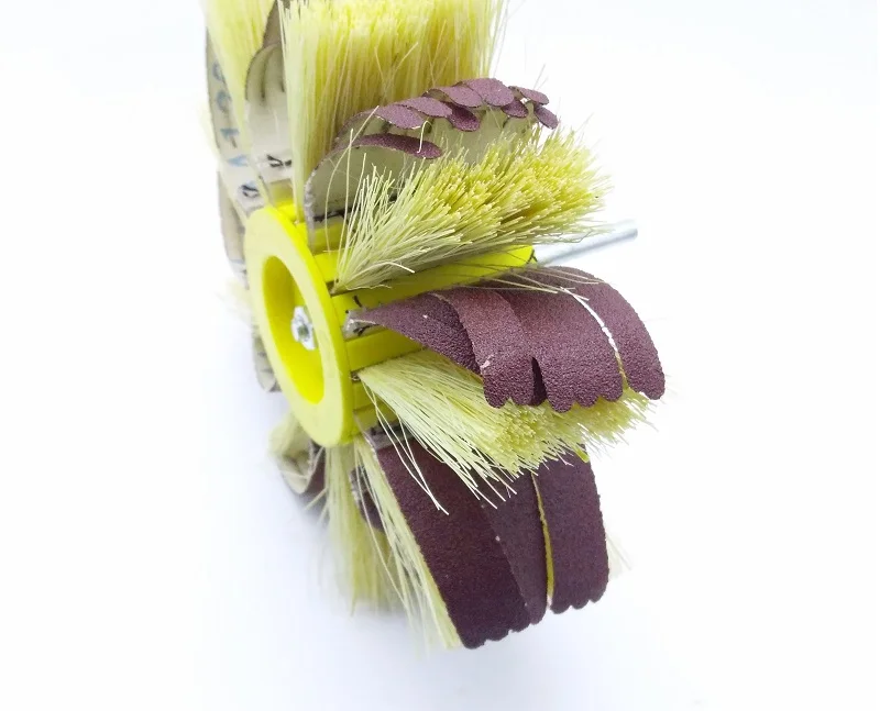 New 1pcs High quality Sisal Abrasive Grinding Wheel with Sandpaper Bristle Brush for Wood Primer sanding