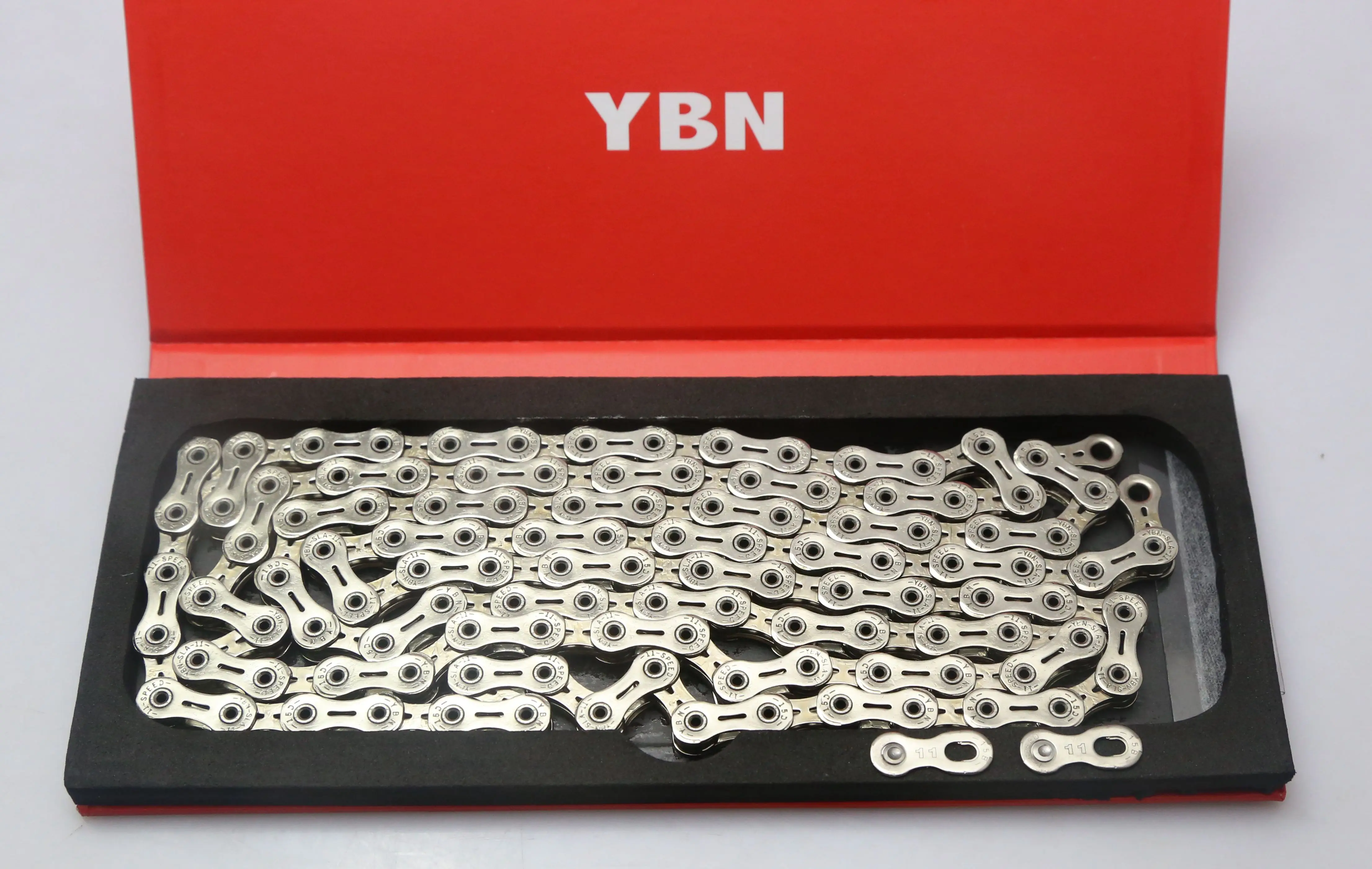 YBN-SLA110-Ti 11 Speed Bike Chain, Gold, Silver, Colorful 116 Link