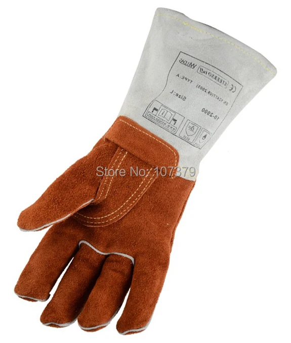 Fire Proof BBQ Work Glove 250 Degree Celsius Heat Resistant Safety Welding Gloves Split Cow Leather 482F Fahrenheit Welder