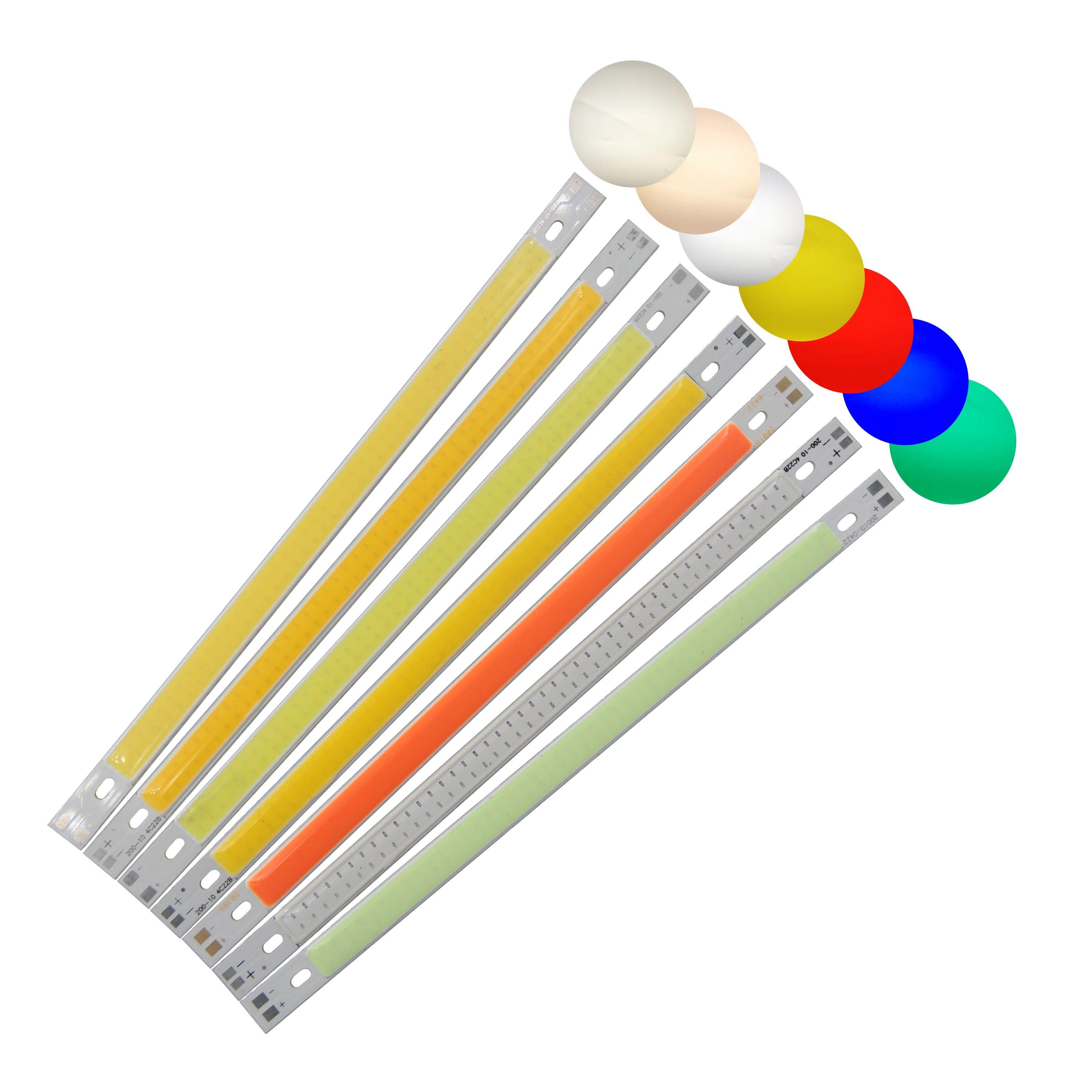 LED COB 20 cm 7.87 pouces 12 v 10 W chaud Nature blanc bleu rouge vert jaune pour voiture lumière bricolage cob LED barre ampoule source