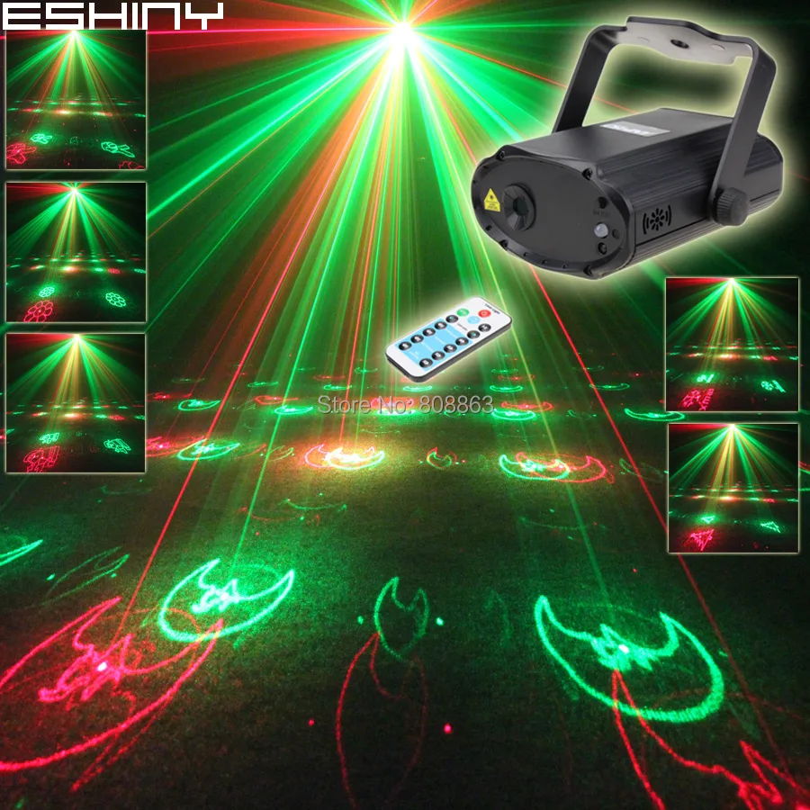 

ESHINY Remote R&G Laser 12 Christmas Pattern Projector Dance Disco Bar Wedding Family Party Xmas Stage Lights DJ light N8HX12