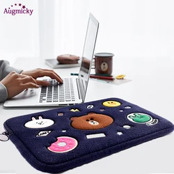 Laptop Sleeve Caso Saco urso bonito para Macbook Air11 13 Notebook saco para Mac Book Air Pro 13 15 Dell Acer manga 13.3 14 15.6 Polegada