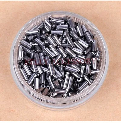 

Free Shipping 200 Gram Tube Charms Silver Gray Glass Seed Beads 2*6mm ,Jewelry DIY Making Findings Handmade Glass Beads