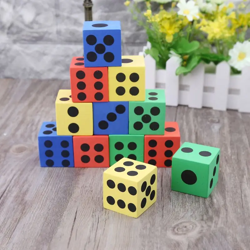 12 Pcs 3.7cm EVA Foam Dice Creative Digital Dice Children Early Education Toys  Gift Game World Random delivery