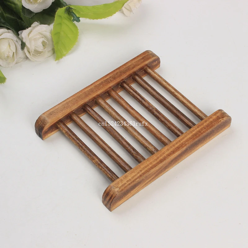 300pcs Wooden Soap Dish Handmade Bathroom Soap Boxes Wood Box Container Tub Storage Cup Rack Free Shipping