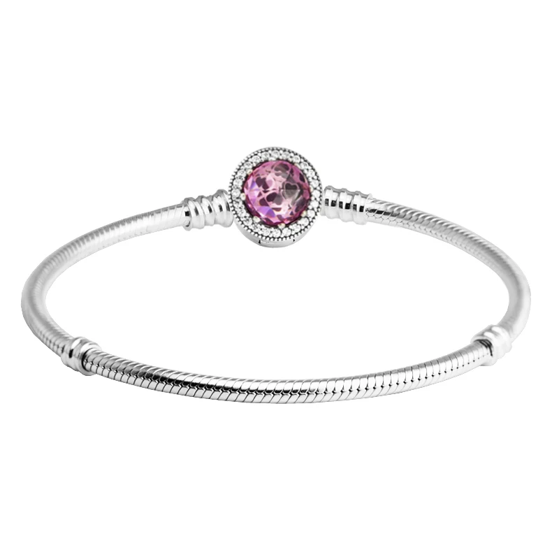 

Radiant Hearts Clasp Bracelets with Pink & Clear CZ 100% Authentic 925 Sterling-Silver-Jewelry Free Shipping