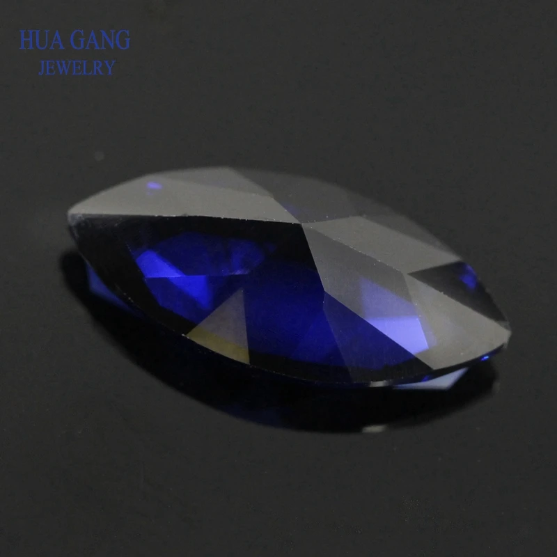 34# Blue Marquise Shape Brilliant Cut Synthetic Corundum Stone For Jewelry Size 1.5x3-8x16mm