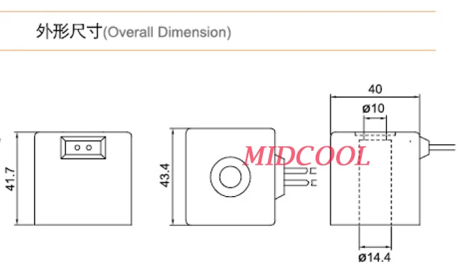 wire lead type electric solenoid valve coil for packing machine 24v Inside diameter 10mm