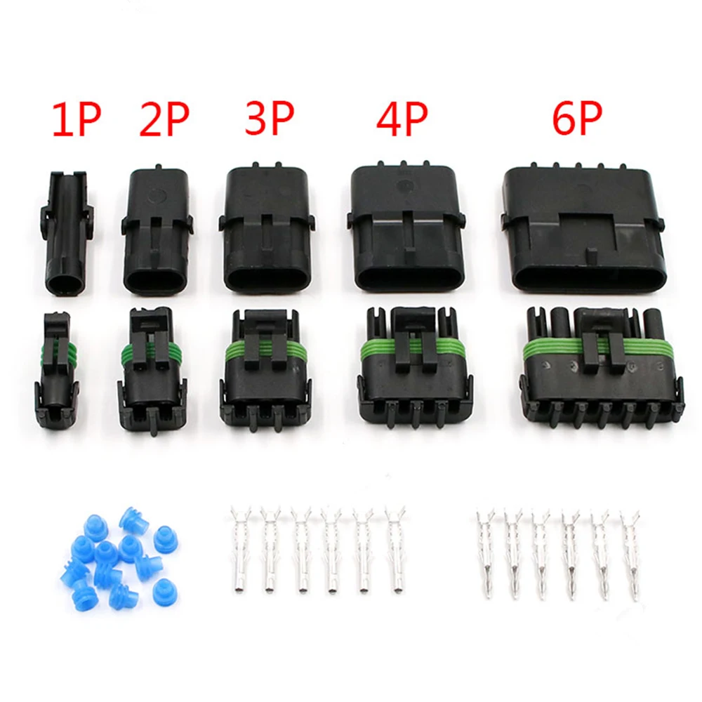 1 set 1P/2P/3P/4P/6P Weather pack 2.5 Series Weatherpack auto Waterproof Electrical Wire Cable 2 Pin Way Connector Plug 18-14 GA