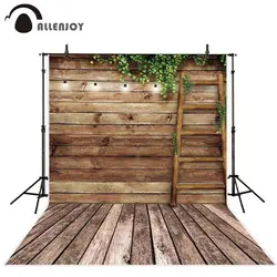 Allenjoy photography background Wood wall floor green leaves glitter backdrop photo studio child photocall photophone shoot prop