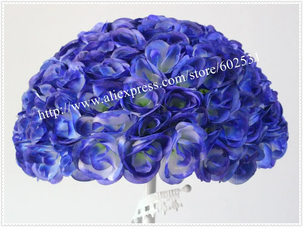 SPR Free shipping-40cm wedding silk kissing ball blue-plastic inner pomander kissing ball-5pcs/lot