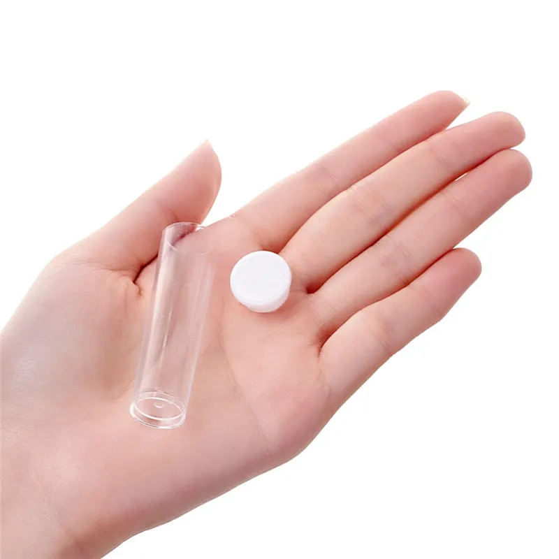 50~100pcs Plastic Clear Tube Bead Containers Bottle Jar Storage Jewelry display 55x15mm F60