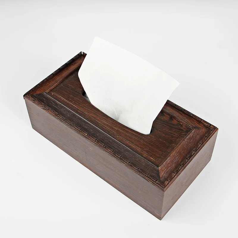 Wenge Wooden Box High-grade Home Office Tissue Paper Napkin Box Containing Chinese Pumping Mail