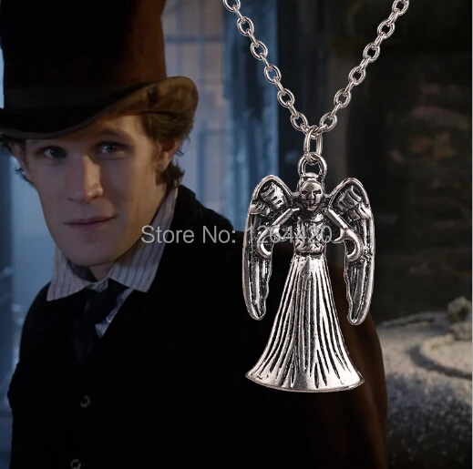 2015 new Free Shipping 20PCS/LOT  Necklace Weeping Angel Necklace Double-sided Pendant Necklace