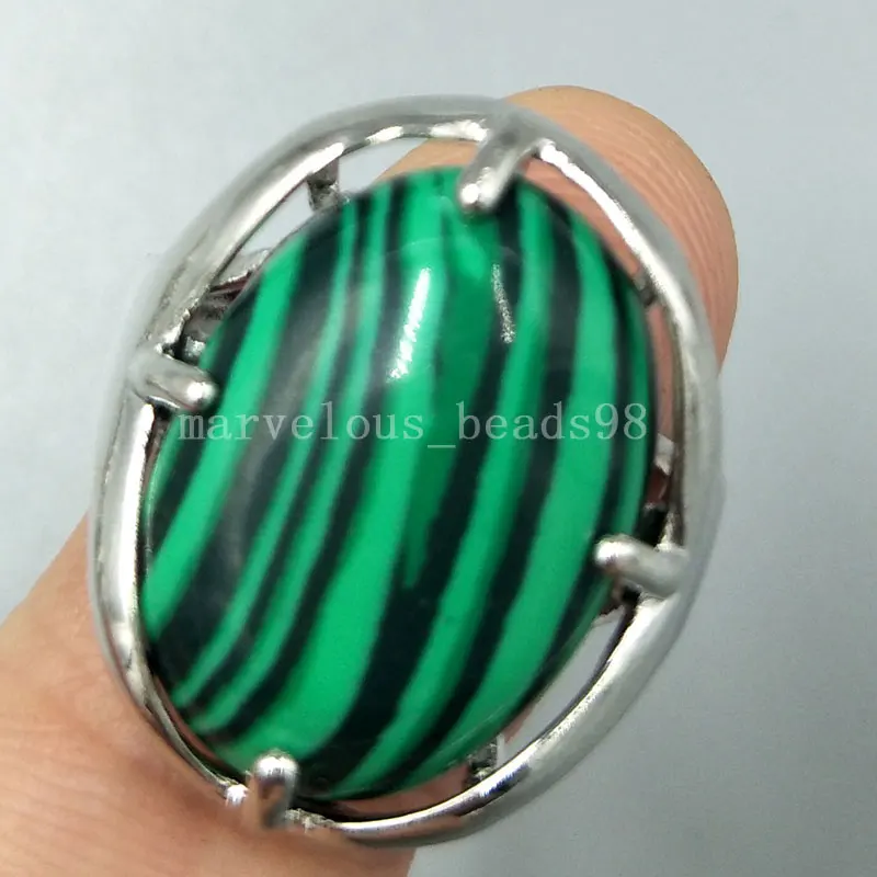 Fashion 1pcs Malachite Owl Women Men Ring 7~12