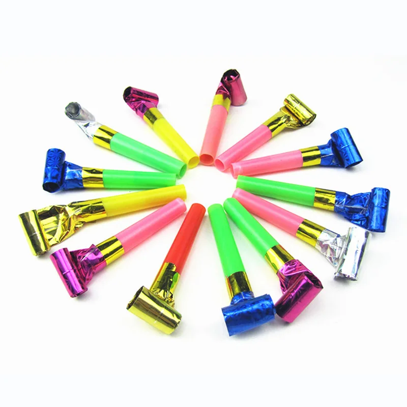 20PCS Child MultiColor Blowouts Whistles Kids Birthday Party Props Favors Decoration Supplies Noise maker Toys fluitjes kids