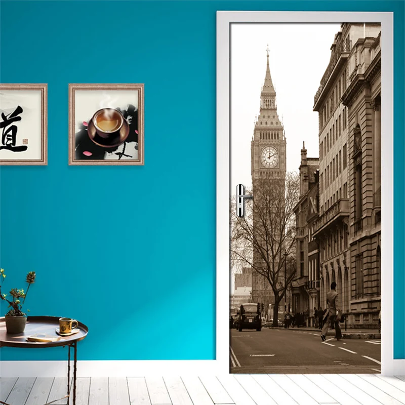 Modern 3D Wallpaper New York City Street View Mural Living Room Bedroom Door Decoration Sticker PVC Waterproof Wall Paper Roll