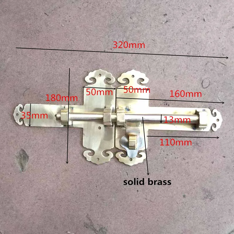 COTOM Safety Gate Latch Brass Solid Bolt Reinforced Durable Wooden Door Lock Garden Yard Slide Catch Lock Latch+8pcs Screws