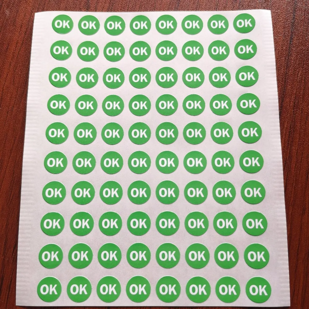 3000pcs 10mm OK Self-adhesive Gloss Paper Label Sticker Factory Product Quality Inspection Manufacture Procedure Control Tag