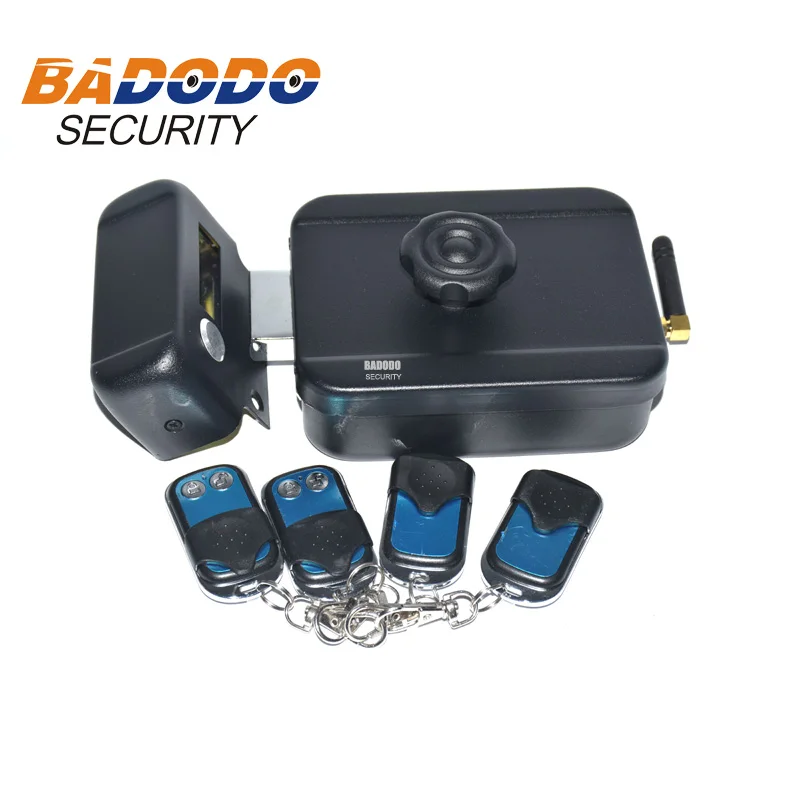 Battery powered Wireless Door Lock 4 Remote Control Electronic Lock For Home Apartment Anti-theft