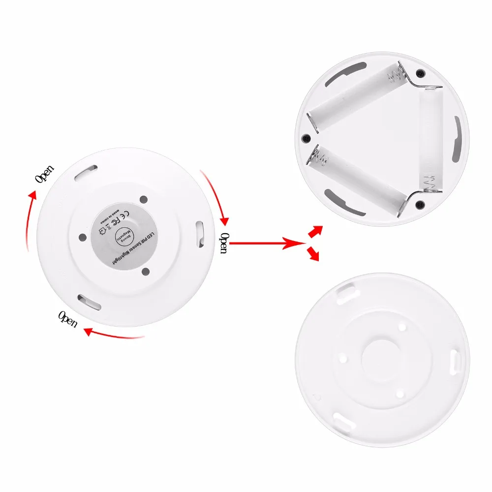 2PCS 6LED PIR Motion Sensor Night Light Auto ON/OFF Battery Power Sensor Night Light W/Magnetic For Cabinet Wardrobe Closet