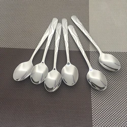 4-12pcs Stainless Steel Teaspoon  6'' 15cm Tea Spoon set Small Coffee Spoons Ice Dessert Mixing Honey Scoop Kitchen Cutlery