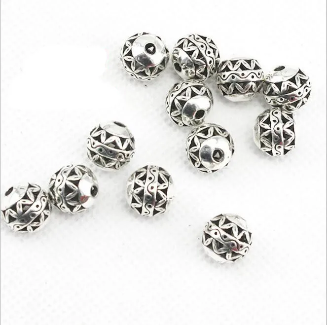 10pcs Small Hole 2mm,Tibetan Silver Spacer Beads for Jewelry Making DIY Handmade Charm Beads Bracelet Necklace Jewelry Findings