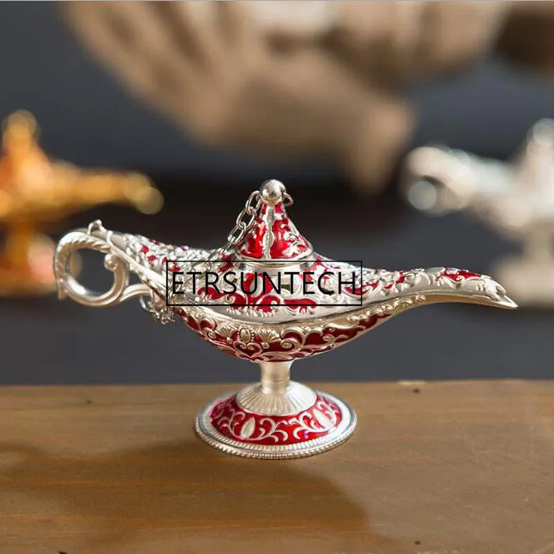 30pcs Fairy Tale Aladdins Magic Lamp Vintage Censer Creative Metal Aroma Burner Multi Color Incense Burners