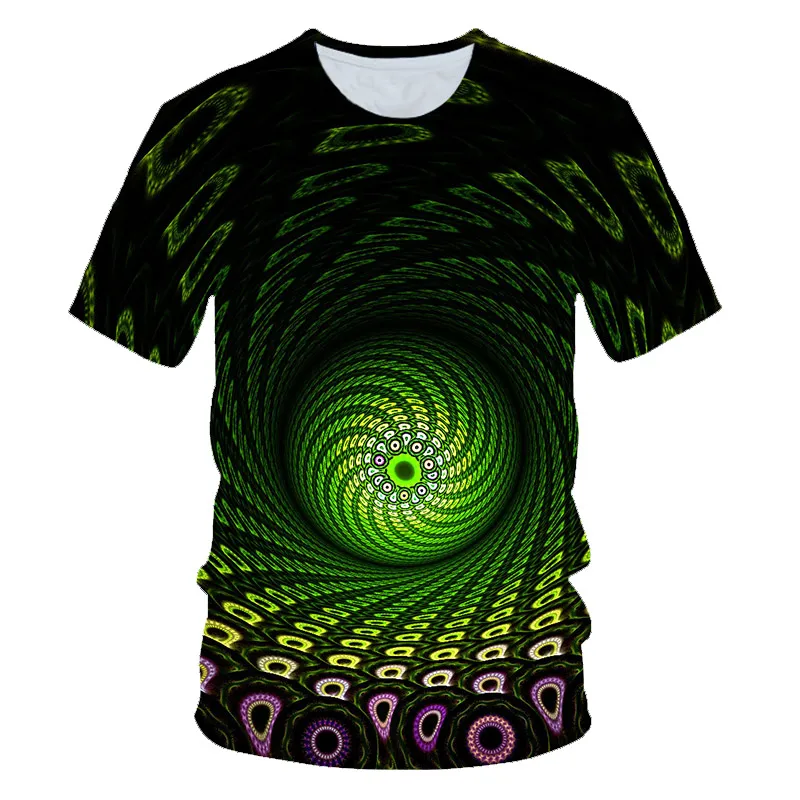 Summer Boys Girls 3D Colorful Cool T-Shirt Children Green Peacock Feathers Flower Print T shirt Kids Tshirt 4-20 Years Old