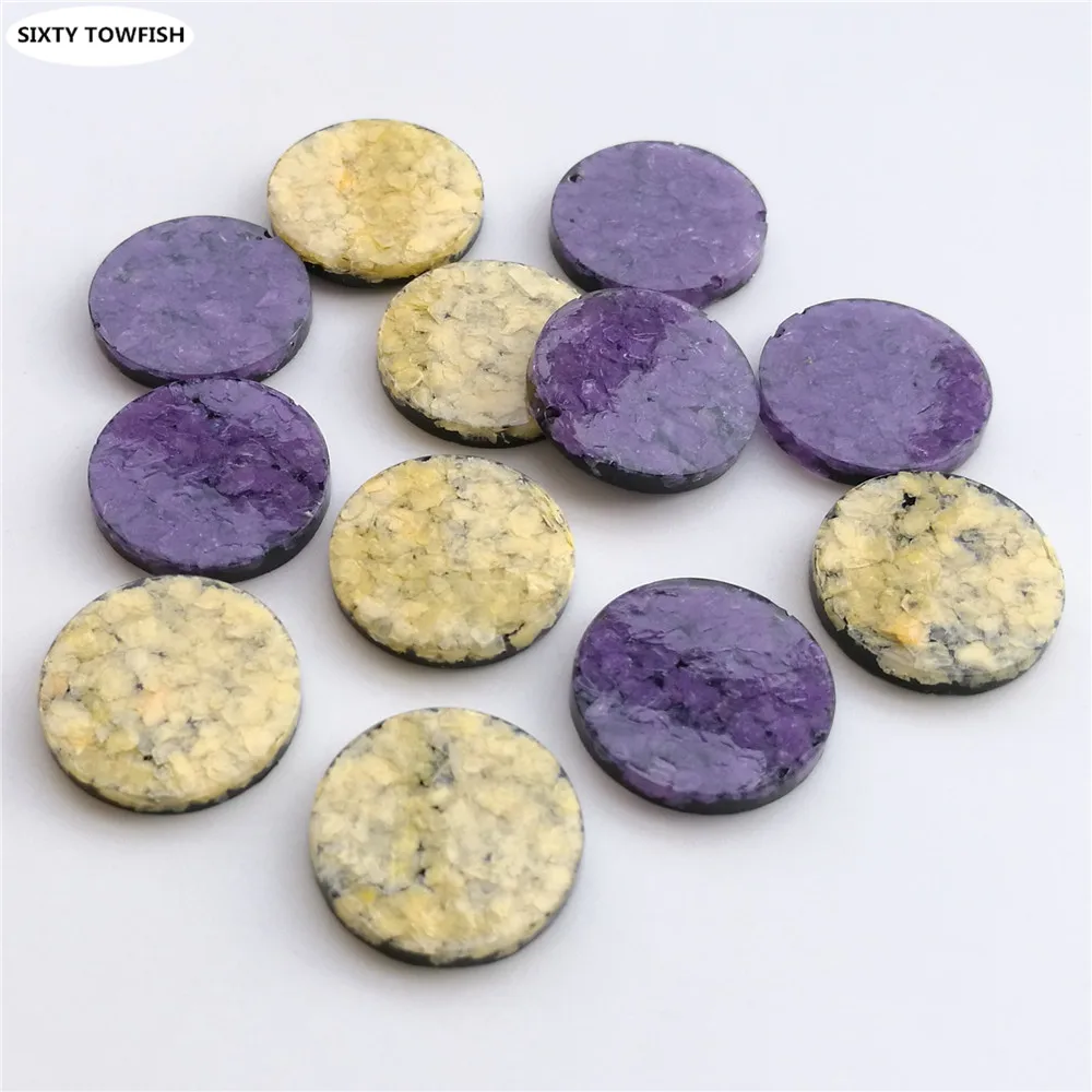 50 Pieces/lot 16.5mm 2 Colors Round Resin charms beads Cabochon Flat back diy for jewelry making charms Pendant