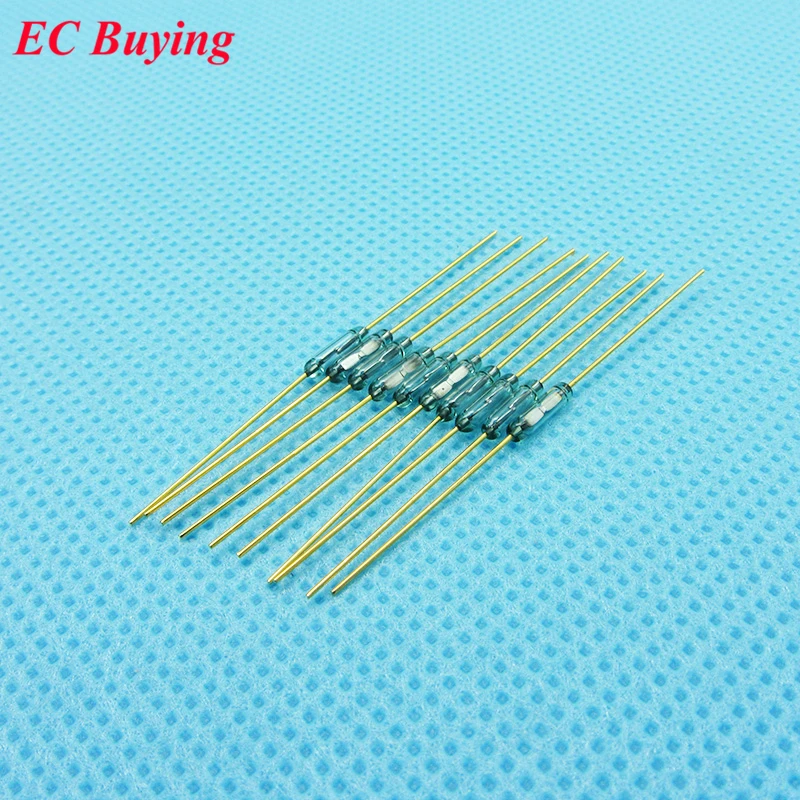 50pcs/1pc Reed Switch 1.8*7mm 1.8x7mm Magnetic Control Switch Green Glass Switches Normally Open NO Contact For Sensors