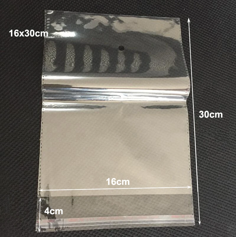 200pcs/lot Wholesale 24x27 16x30 18x30 20x30 cm Large Big Size Clear Self-adhesive Seal OPP Bags Packaging Pouch Storage Bags