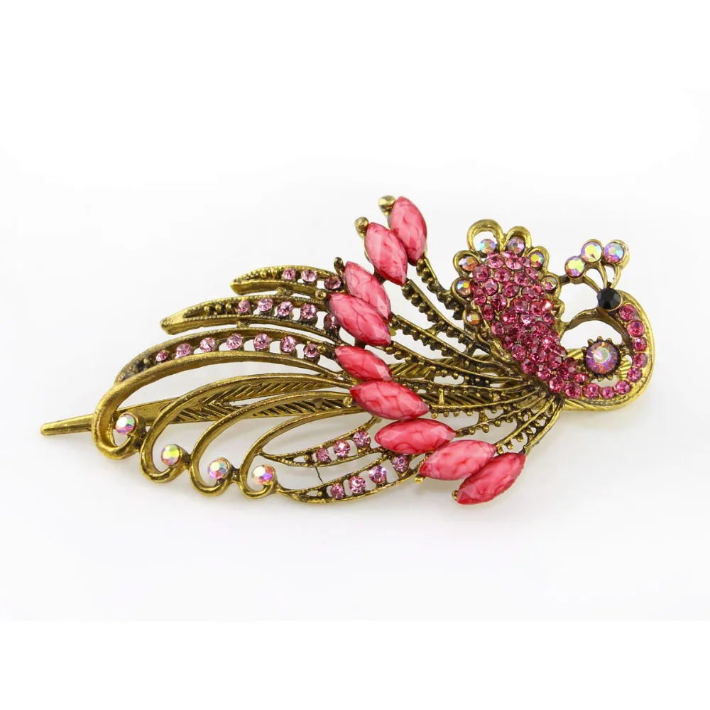 New Arrival Amazing Palace Luxury phoenix peacock Hair pin fashion crystal bird jewelry vintage accessories dance party gift