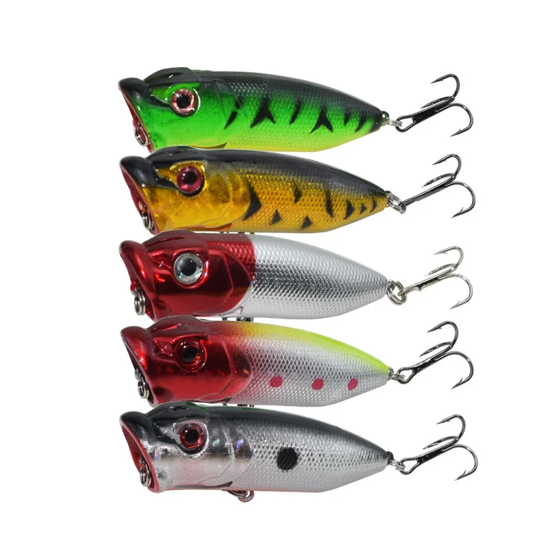 

1pcs/lot 6.5cm 10g Popper Fishing Lure isca artificial fishing bait Crankbait Wobblers 6# high carbon steel hook Fishing Lures